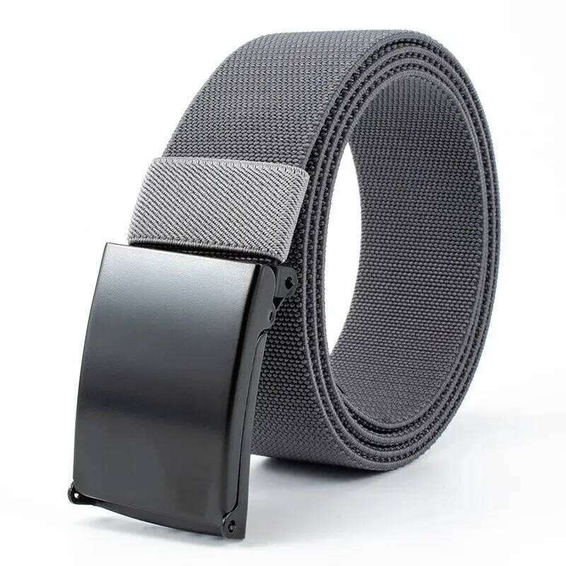 Men's Nylon Tactical Metal Buckle Elastic Outdoor Training With Pants Jeans Belt Leisure Woven Belts Unisex Y260225