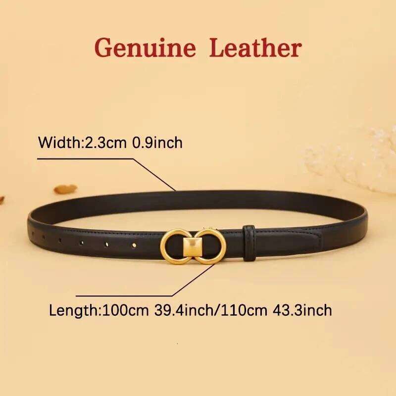 Genuine Cowhide Leather for New Versatile Decorative Suit Belt Fashionable Black Trendy Jeans Belts women Y260225