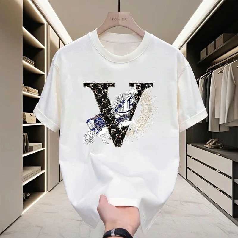 2026 Luxury Casual Cotton T-shirt - Men's Trendy Round Neck Summer Short SleeveT260225