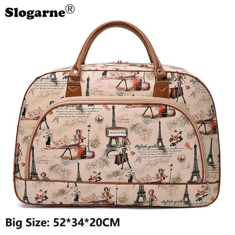 Lady Large Zip Bag Overnight Weekend Women Holdall Hand Luggage Handbag Girls Travel Tote Duffels Backpacks Shoulder Bags Y260225