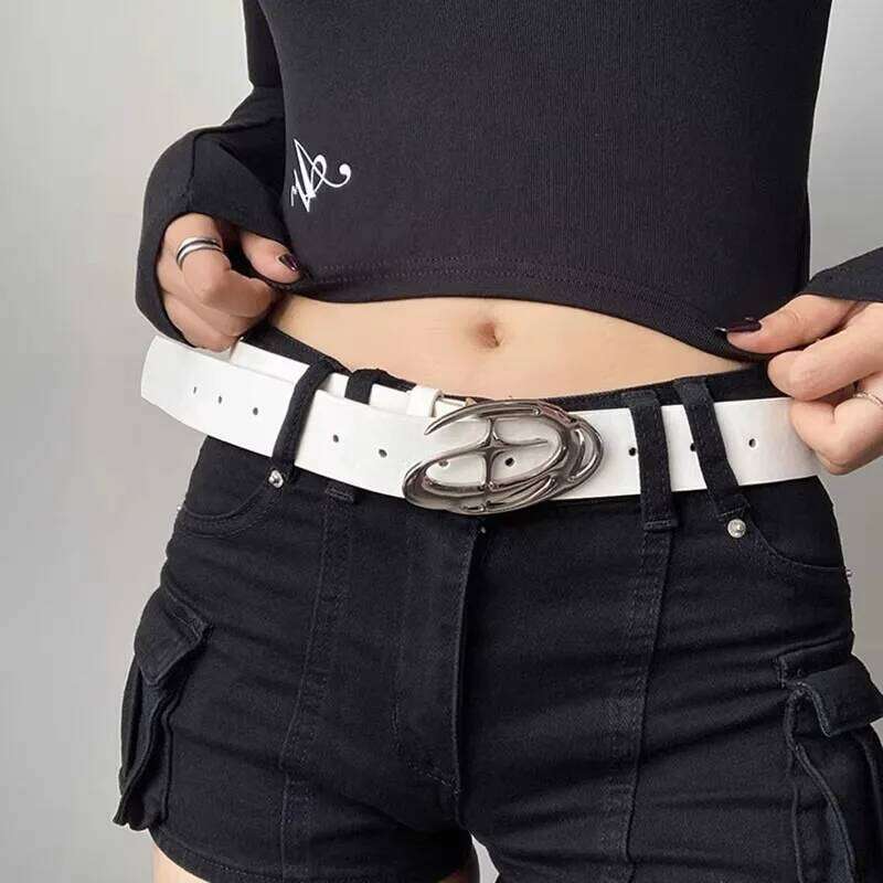 Unisex Buckle Vintage Gothic Y2K Belt Men Women Street Punk PU Leather Designer Waistband for Jeans Pants Decor Y260225