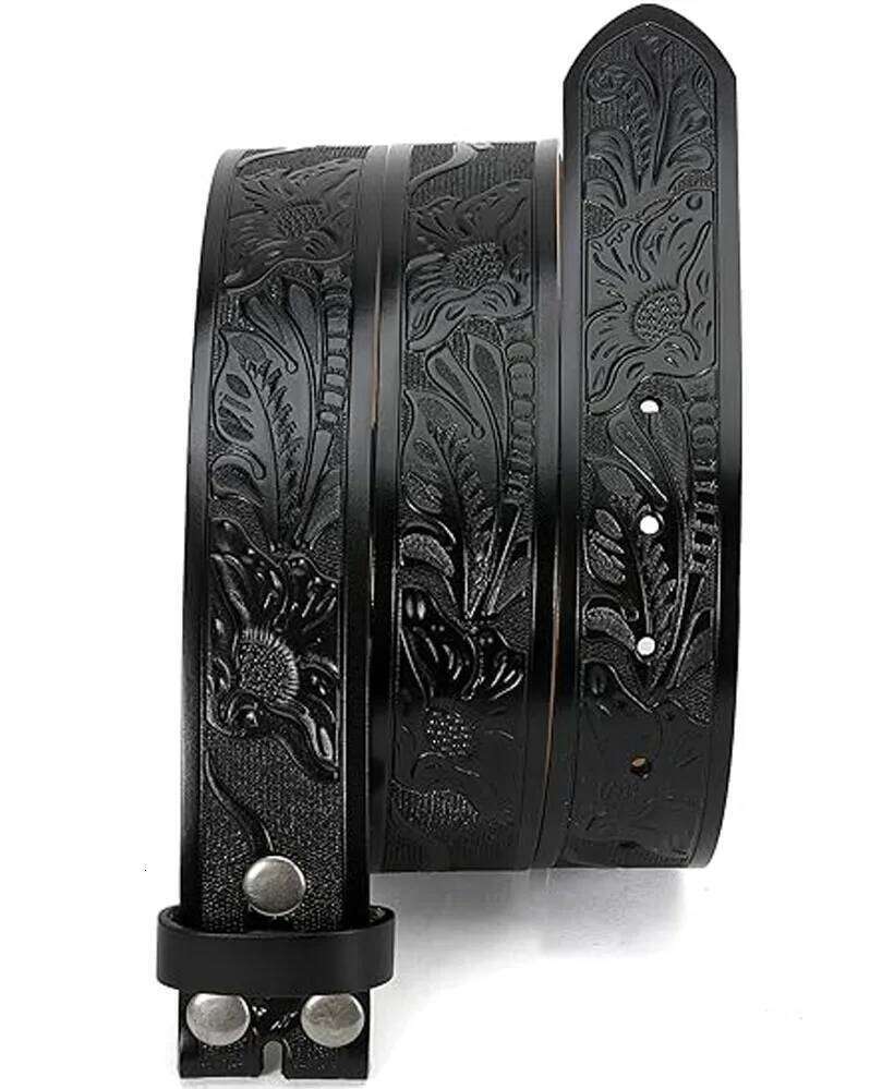 CHAOREN Western Belts Men Without Buckle Cowboy Full Grain Belt for Jeans One Solid Piece Leather Y260225