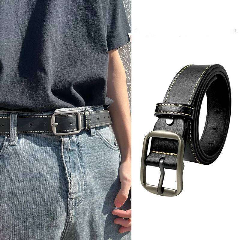 Simple Men's Trend Ins Versatile Personalized Young Pants Korean Youth Student Fashion Belt Y260225