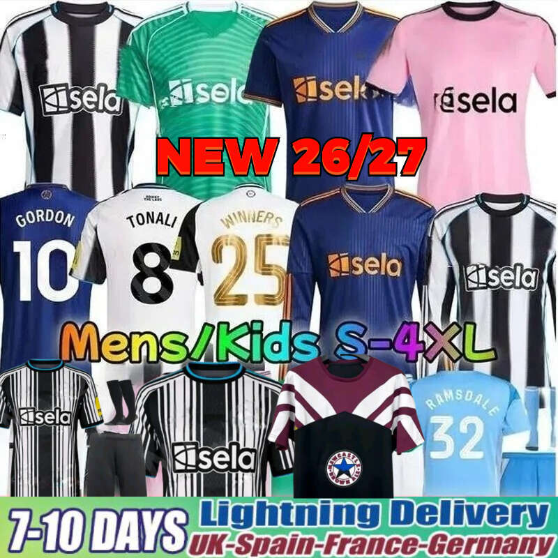 Newcastled United 25 26 27 TONALI soccer jerseys BLACK Kids kit top BARNES BRUNO G. Gordon ISAK Football Shirt JOELINTON GORDON TONALI MURPHY BURN jersey 2025 2026