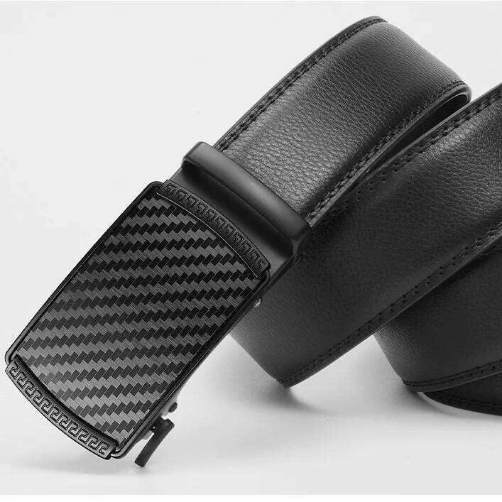 Men' Plus Extra Large Size Belts 130 140 150 160 170 cm Tall Men Leather Alloy Ratchet Automatic Buckle Waist Belt for Jeans Y260225