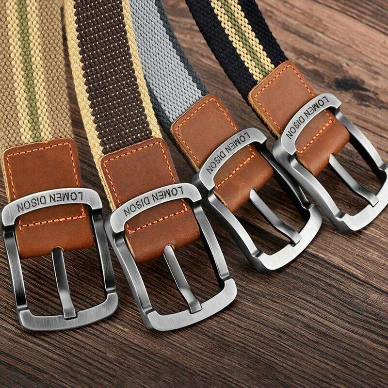 Men's and women's needle buckle canvas casual cargo Korean version of the tide male student youth outdoor belt Y260225