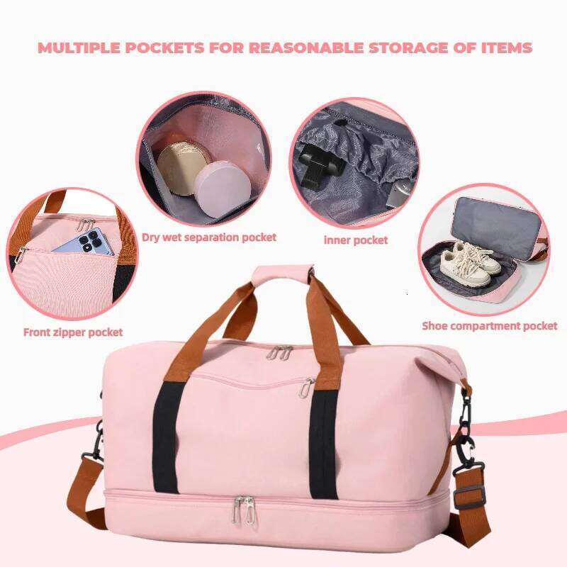 Fashionable Contrasting Sports Handbag, Large Capacity, with Independent Shoe Cabinet, Suitable for Travel Luggage, Fitness Bags Y260225
