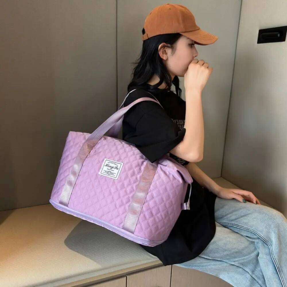 Fashion Large Capacity Handbag Waterproof Foldable Fitness Wet And Dry Separation Sports Duffel Bag Leisure Travel Y260225