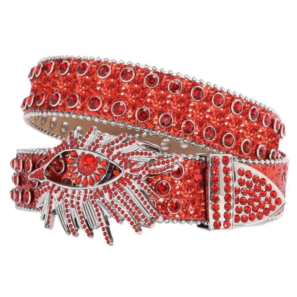 Luxury Men Women Western Cowboy With Diamond Bing Rhinestone Disco E Girls For Jeans Punk Rock Crystal Studded Belt Y260225