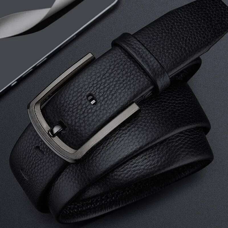 Men's business leather fashionable needle buckle belt, casual pants belt Y260225