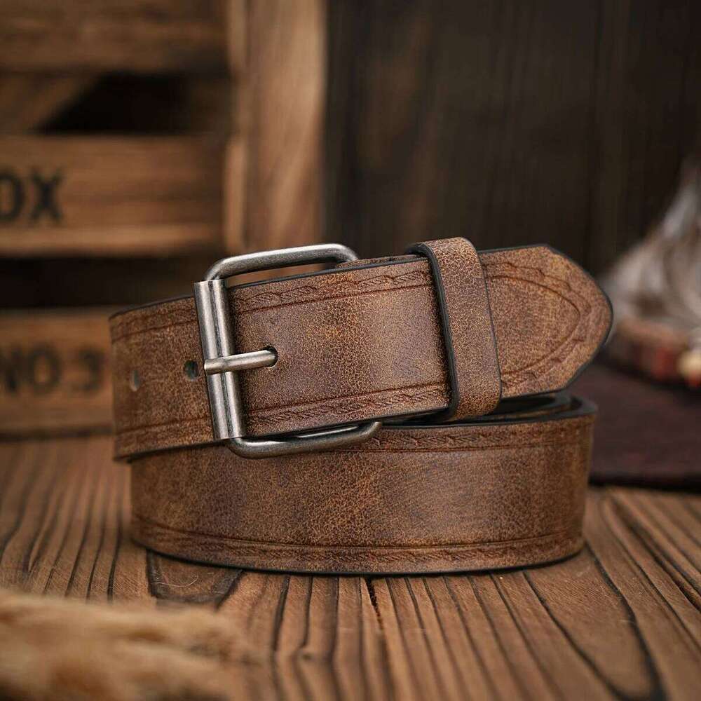 A men's and women's retro metal buckle casual style multi-color PU belt suitable for daily attendance business four seasons sen Y260225