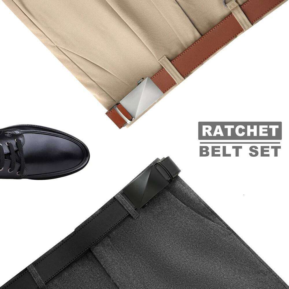 CHAOREN Brand Leather 115cm-135cm Automatic Belt with Ratchet Strap Top Quality Luxury Belts for Men Y260225