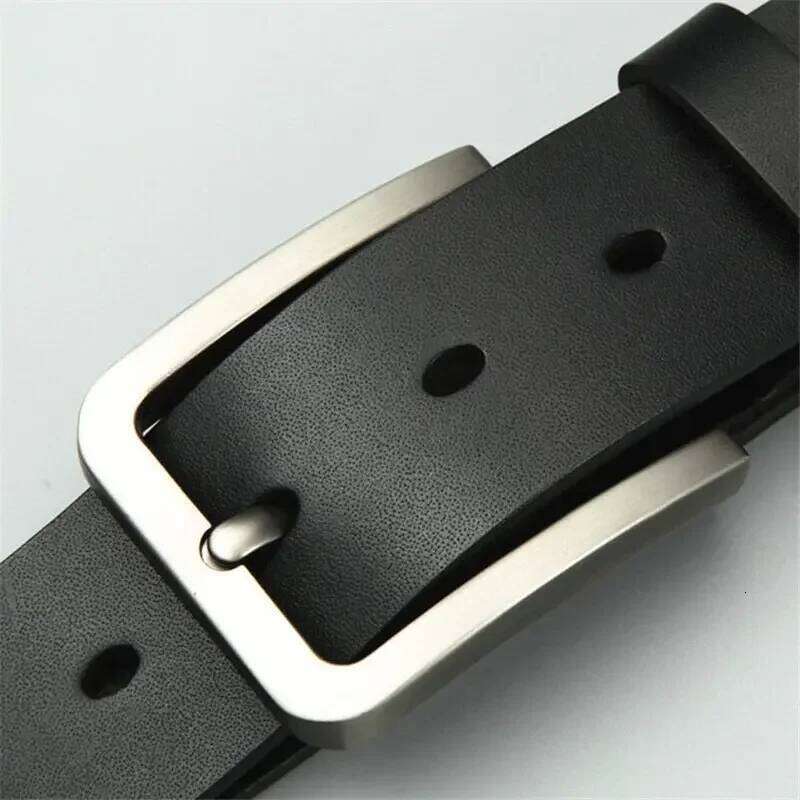 Business Leisure Men's Alloy Square Pin Buckle Male Famous Brand Luxury Designer Synthetic Leather Jeans Belts for Men Y260225