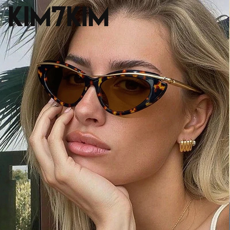 Fashion Small Cat Eye Sunglasses Women Punk Metal Frame Sunglass Vintage Sexy Traveling Eyewear UV400 Shades 260129