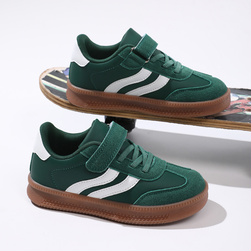 Free shipping Kids Running Shoes Autumn Children Sports Shoes PU Splicing Breathable Girls Boys Baby Leather Casual Shoes Soft Soles Non-slip Baby Spo