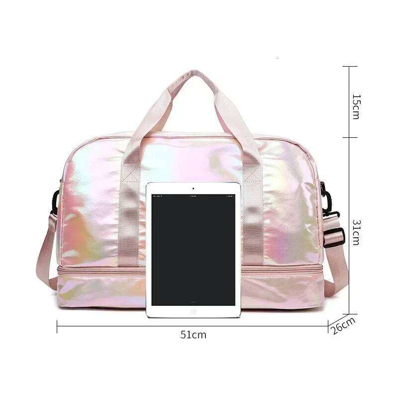 Women's Travel Large Capacity Handbag Shoulder Casual Crossbody Luggage Dry Wet Separation Sports Fitness Bag Y260225