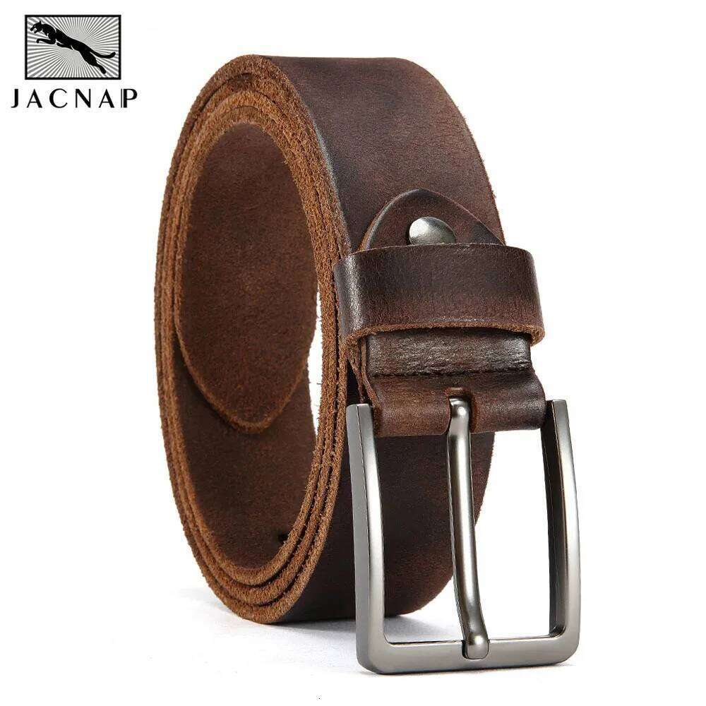 Genuine Leather For Men's High Quality Buckle Jeans Cowskin Casual Belts Business Cowboy Waistband Male Fashion Designer Y260225