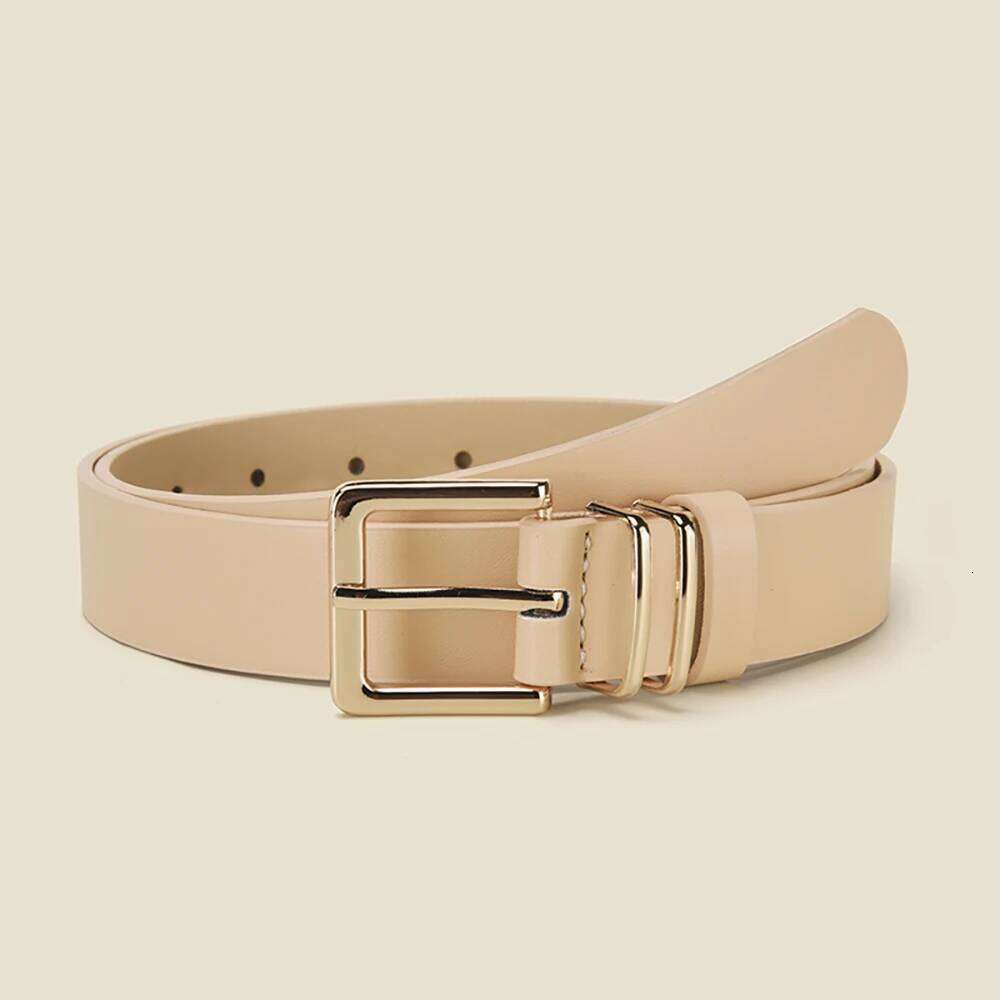 Fashion Alloy Pin Personalized Square Buckle PU Belt Simple Women's Matching Windbreaker Skirt Y260225