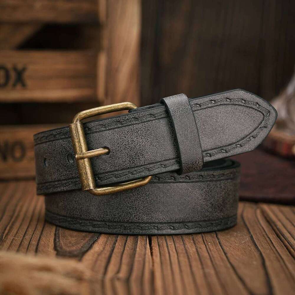A men's and women's retro metal buckle casual style multi-color PU belt suitable for daily attendance business four seasons sen Y260225