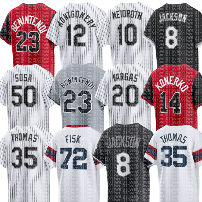 White Sox Baseball Jersey Custom Frank Thomas Carlton Fisk Bo Jackson Colson Montgomery Chase Meidroth Kyle Teel Lenyn Sosa Munetaka Murakami Andrew Benintendi