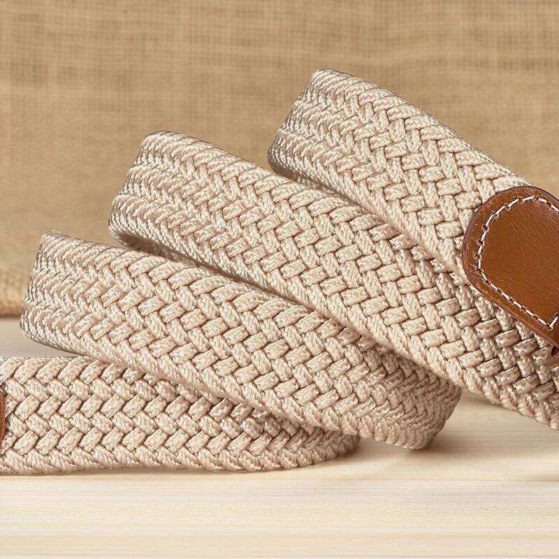 Fashionable Non Perforated Woven Elastic Waistband for Men And Women, Versatile Decorative Belt Y260225
