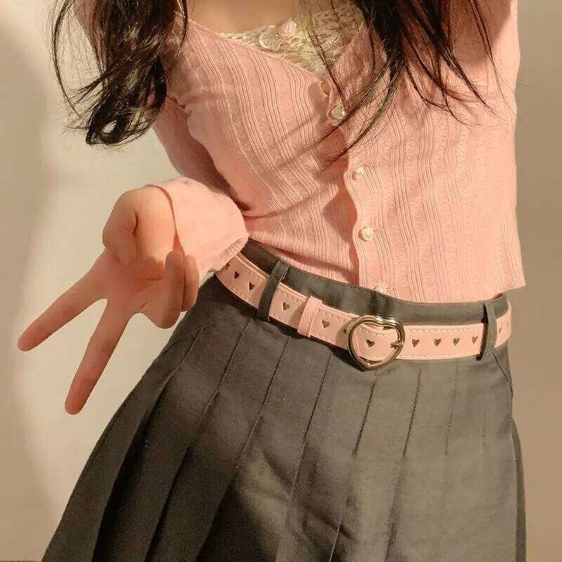Fashion Europe and the United States full hole female hip-hop punk trend double row cool belt chain decoration wide male Y260225