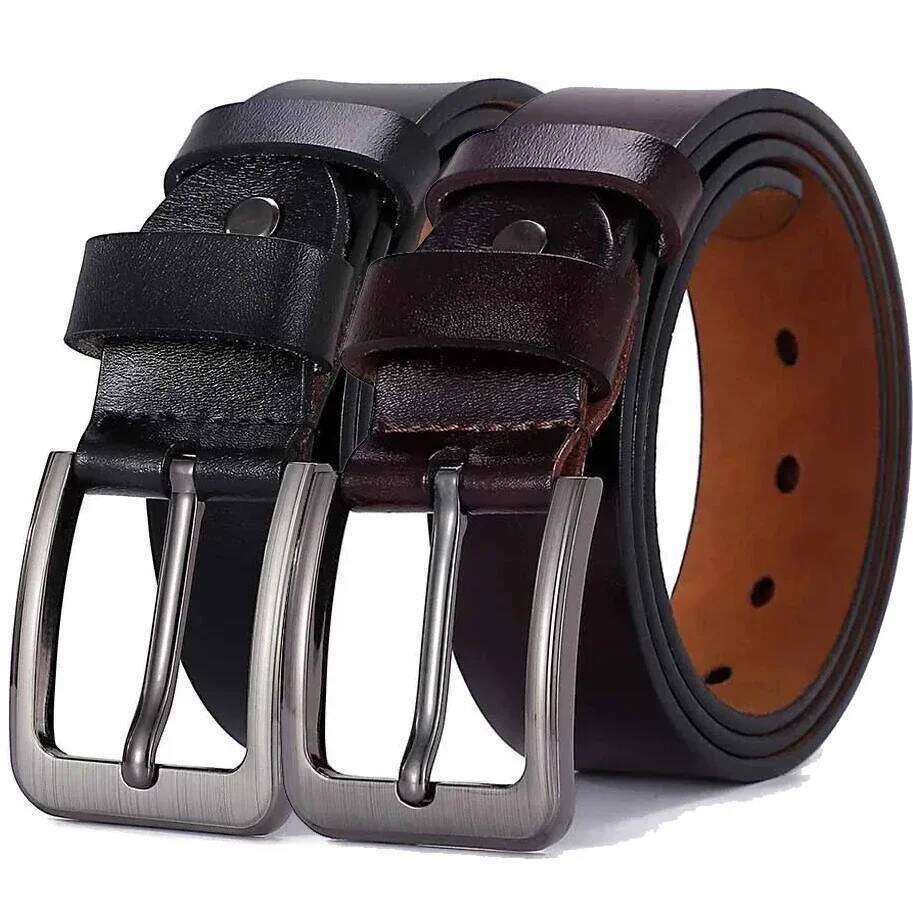 Genuine Leather Alloy Metal Pin Buckle Waist Plus Extra Size 105 110 120 130 140 150 160 170cm Belt for Men Women Betls Straps Y260225