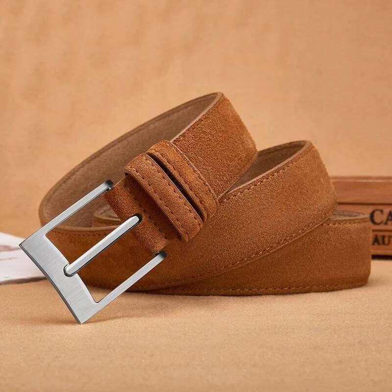 for Man And Lady Plaid Jeans Pin Buckle Luxury High Quality Classic Genuine Leather Sude Belts Cow Leathe Y260225