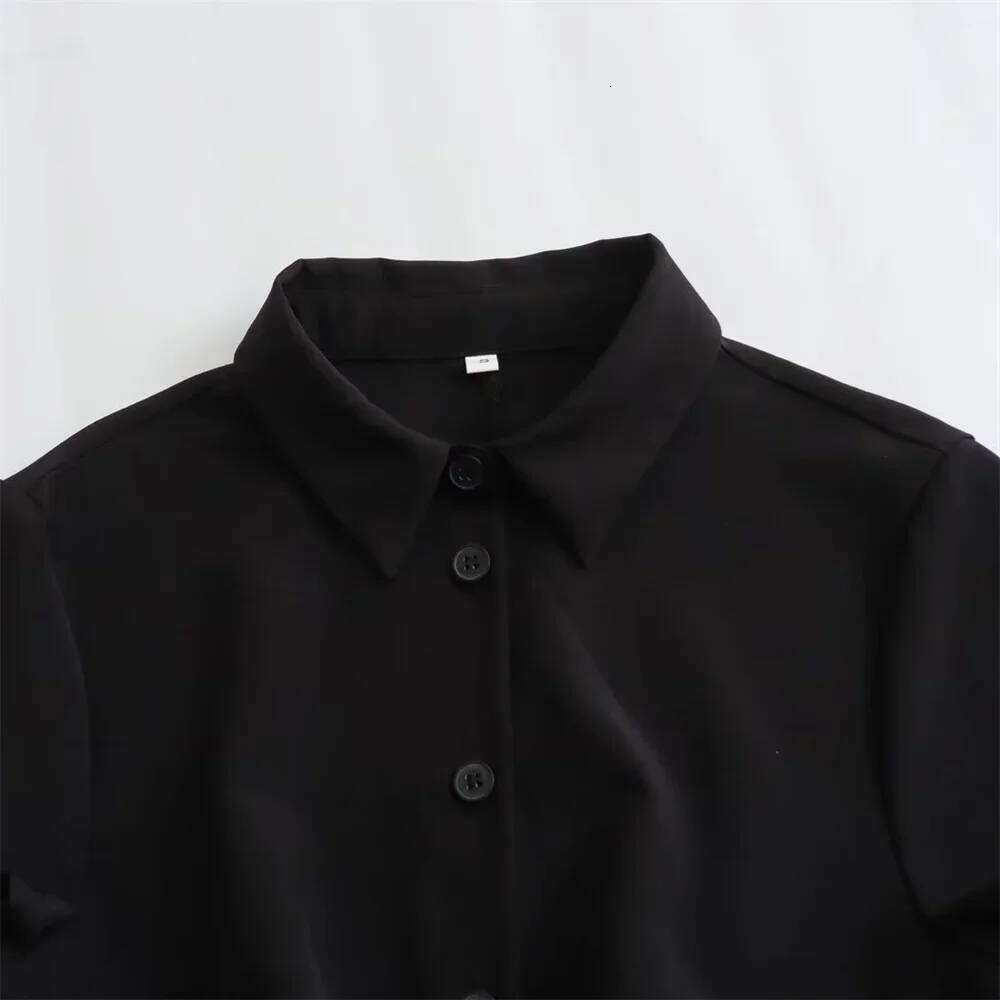 MSNOLOA 2024 sunmer New Product Women's Fashion Casual Polo Collar Short sleeved Shirt Style Mini Dress XJ260225