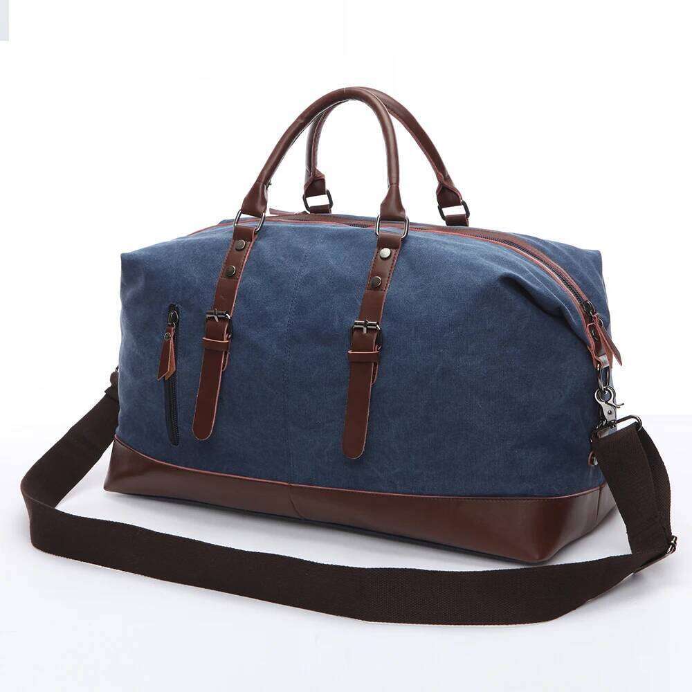 Original Canvas Leather Carry on Luggage Men Duffel Bags Travel Tote Large Weekend Bag Overnight Y260225