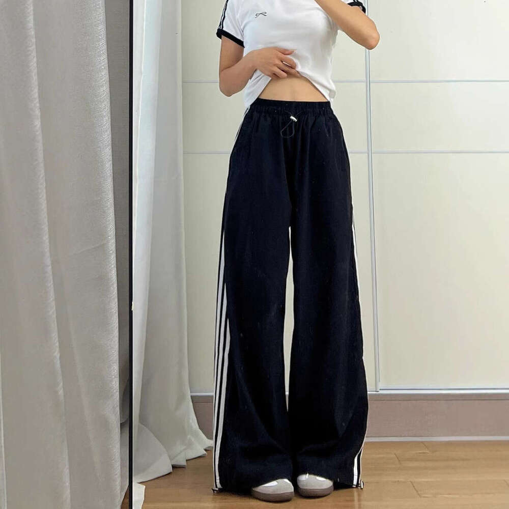 Mardi Hefxessdr Extended Spor Striped Wide Leg Casual Pants for Women Spring Autumn Versatile Lazy Tee Stripe Long Trousers Commute Sle