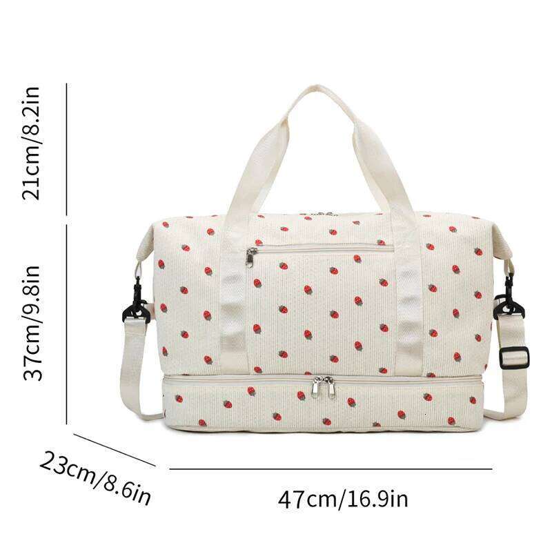 Corduroy Tote Large Capacity Carry On Travel Bag With Shoe Compartment Sports Fitness For Women Duffle Bags Y260225