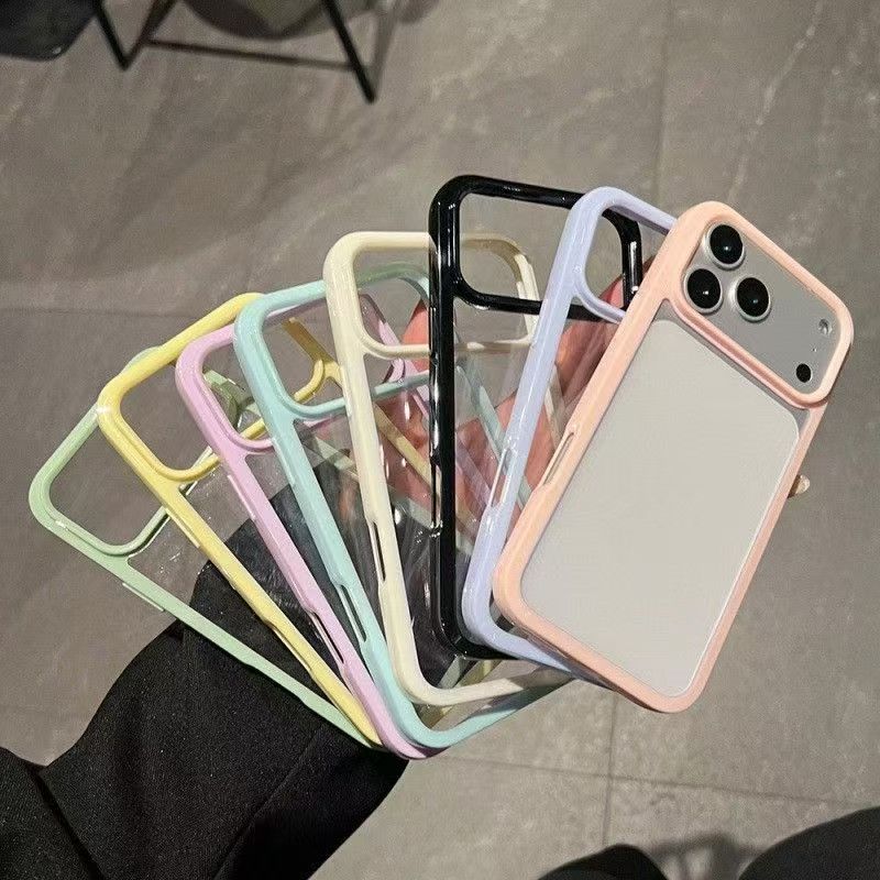 Candy Colorful Transparent Clear Hard Case for Apple iPhone 17 Pro Max 17 Air 16 15 PRO 14 13 Plus Anti-scratch Clear Hard Protective Case