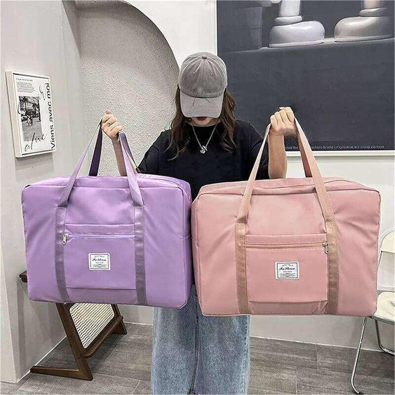 Large Capacity Folding Bags Waterproof Luggage Tote Handbag Travel Duffle Gym Yoga Storage Shoulder Bag For Women Men Y260225