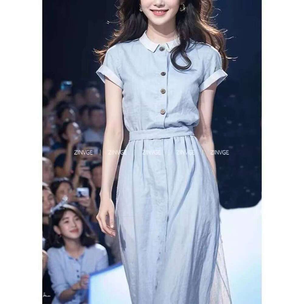 New Korean Elegant Summer Dress Women Fashion Contrast Color Laple Short Sleeve Office Lady Midi Dresses Vestidos Robe XJ260225