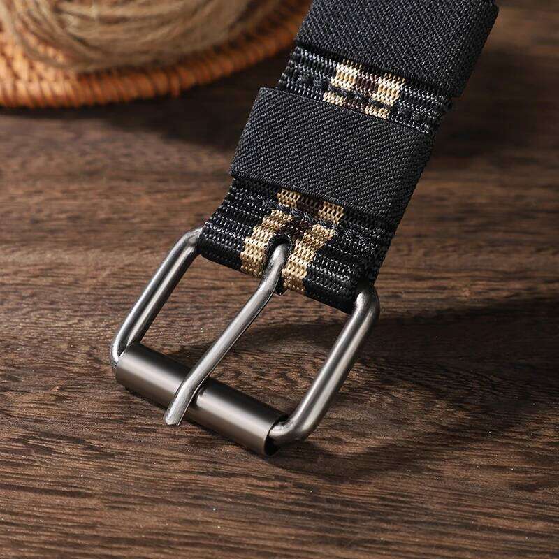 Men's long pin buckle canvas waistband young and middle-aged outdoor nylon braided casual tide belt Y260225