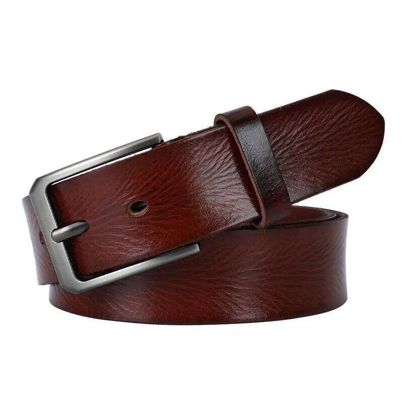 Leather for Men's First Layer Cowhide Needle Buckle Retro Casual Business New Plant-tanned Pants Designer Belt luxury Y260225
