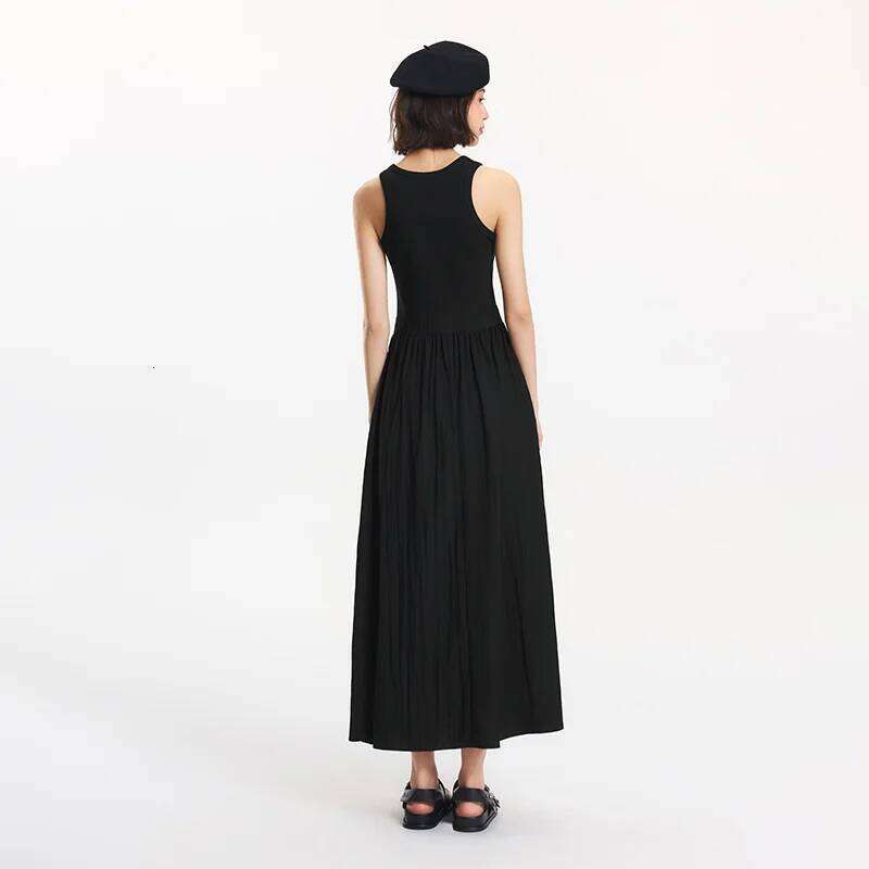 Semir Women High Waist Patchwork Tank Versatile 2025 New Summer Round Neck Long Dress Commute Chic for Trendy Style XJ260225