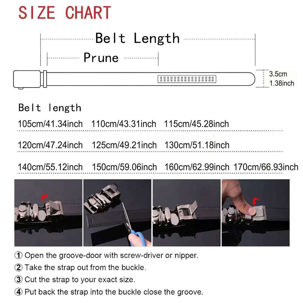 High Quality Men Genuine Leather Belts,Adjustable No Hole Waist Straps Men, Alloy Automatic Buckle Belt for Jeans Y260225