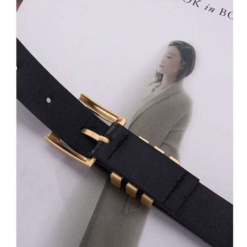 2023 New Fashion Gold Siliver Square Pin Buckle Belts for Women Black Brown Female Waistband Ladies Dress Jeans Adjustable Belst Y260225