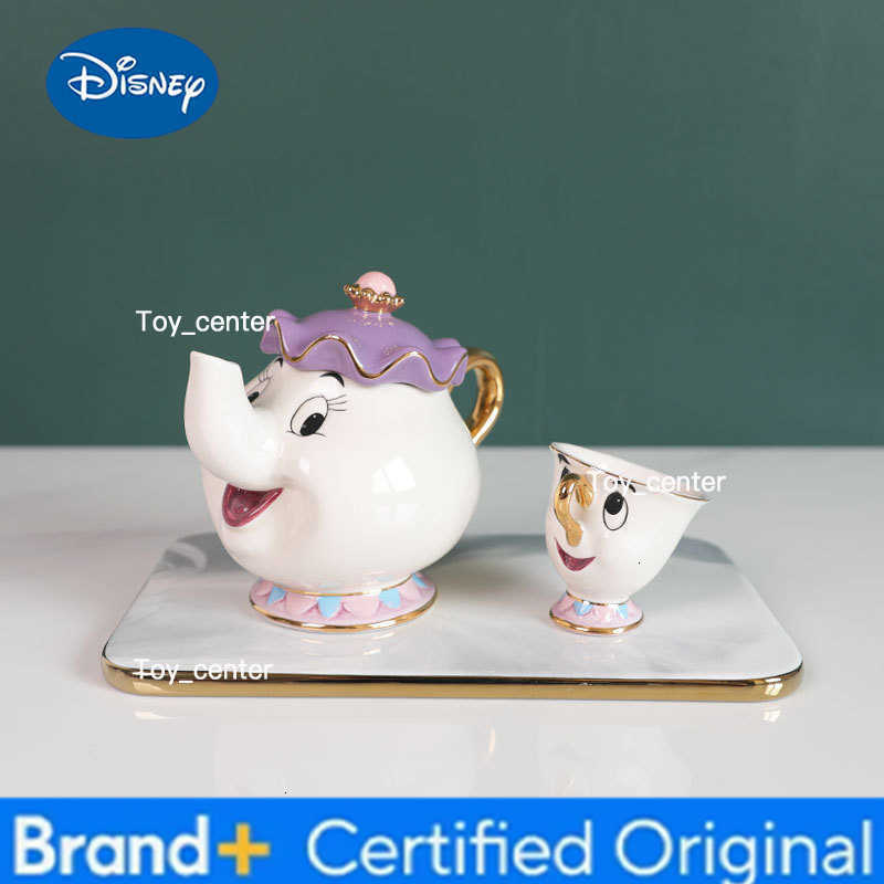 Hot In-Stock Teapot Cute Cartoon Beauty And The Beast Coffee Pots Mug Mrs Potts Chip Cup Tea Cup Pots One Tea Set H260225