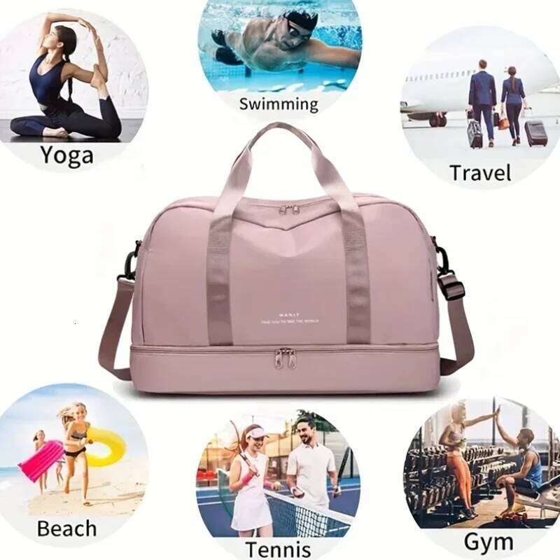 Large Capacity Sports Travel Bag, Independent Shoe Compartment, Fitness Handbag, Single Shoulder Weekend Overnight Bag Y260225