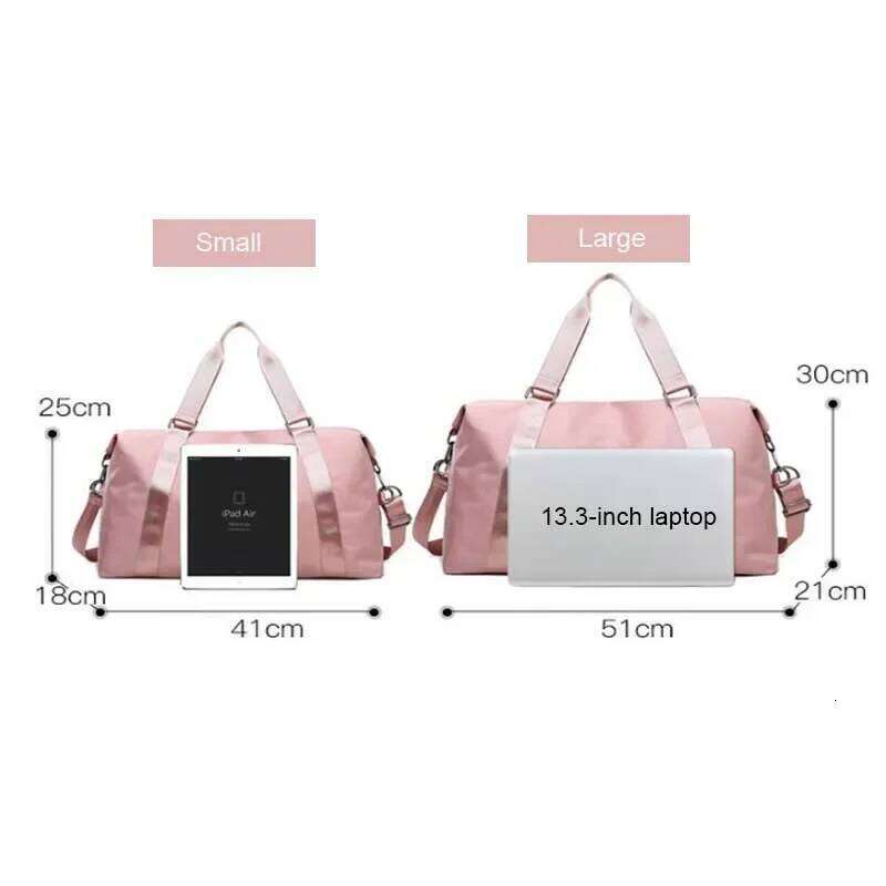 Women's Large Travel Multi-Functional Duffle Tote Handbags Nylon Waterproof Shoulder Bag Women Wet Dry Pockets Gym Bags Y260225