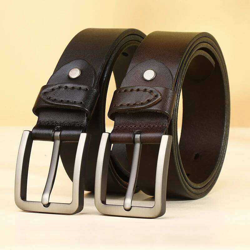 3.8CM Cowhide Buckle Top All-match Casual Jeans Belts High Quality Male Genuine Leather Belt For Men Y260225