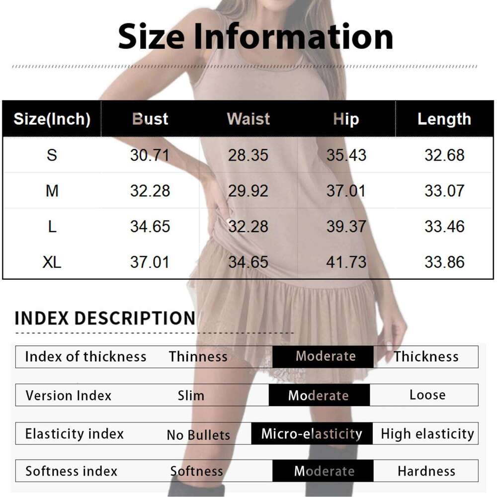 Women Casual Sleeveless Lady Solid Color Lace Hem Design Splicing Daily Outdoor Holiday Party Comfortable Dress XJ260225