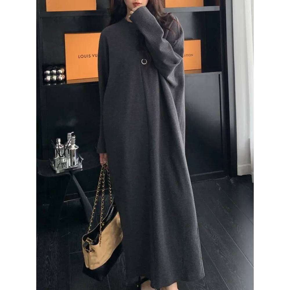 Autumn Winter Knitted Sweater Dresss Women Lazy Oaf Korean Loose Woman Female Jumper Dress Ladies Dresses Vestidos XJ260225