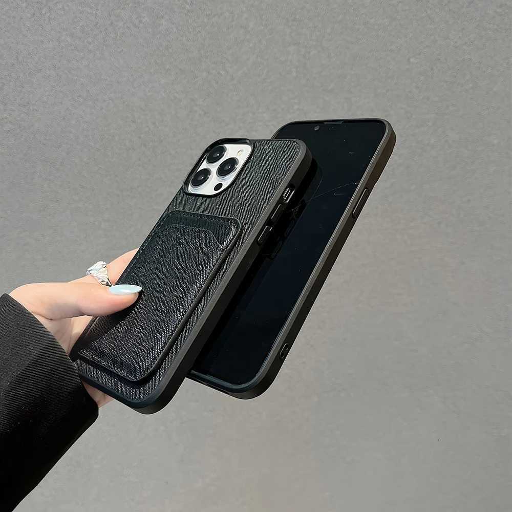 Triangle Decor Faux Leather Phone Case with Card Slot Slim Shockproof Protective CoverT260225