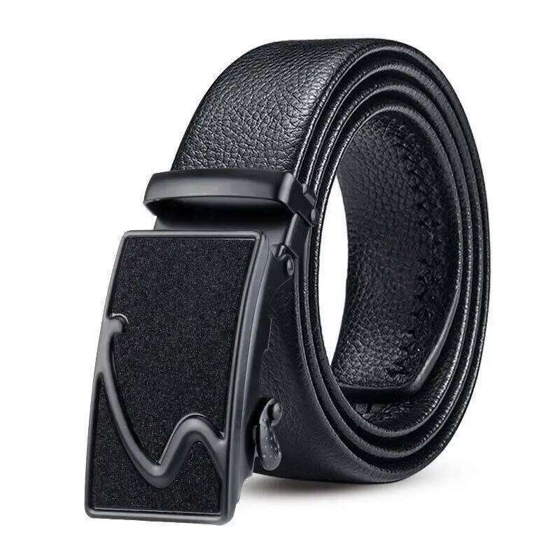 Men's can be cut automatic buckle leather fashion classic versatile trend pants belt Y260225