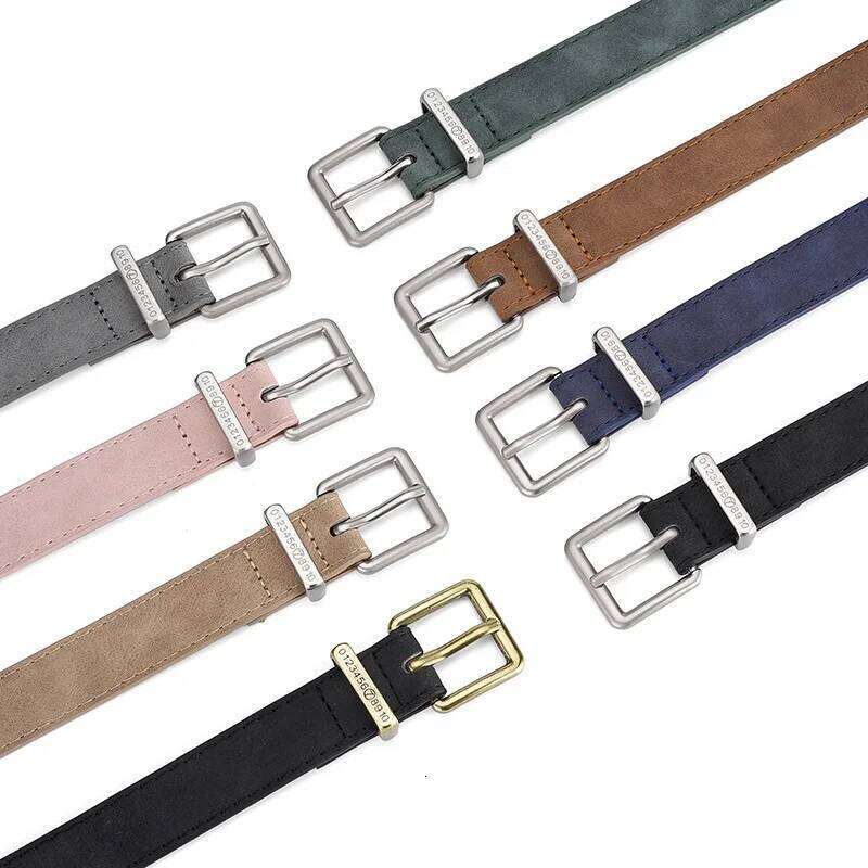 Suede Leather Pu Women's Belt Fashionable Casual All-match Jeans Accessories Girdle Gothic Retro Silver Pin Buckle Waistband Y260225