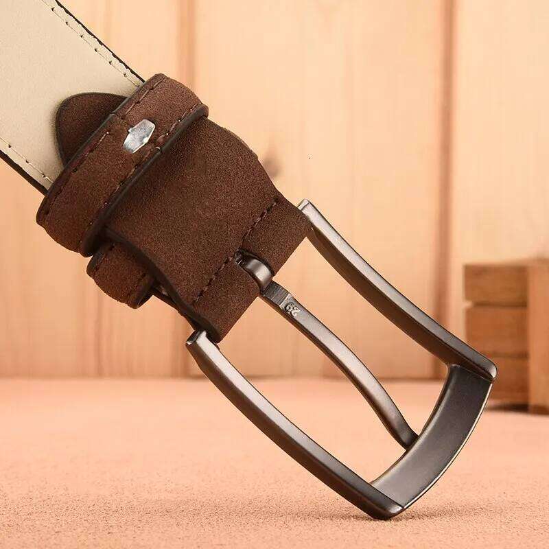 Suede Retro Trend Alloy Buckle Men'S Large Size Genuine High-End Belt 2023 New, Gift For Boyfriend And Dad Y260225